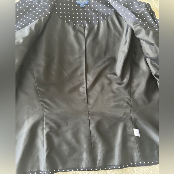 Pendleton Blazer Jacket Midnight Blue Silk Blend Graphic Dot No Close size 20W - Picture 15 of 15